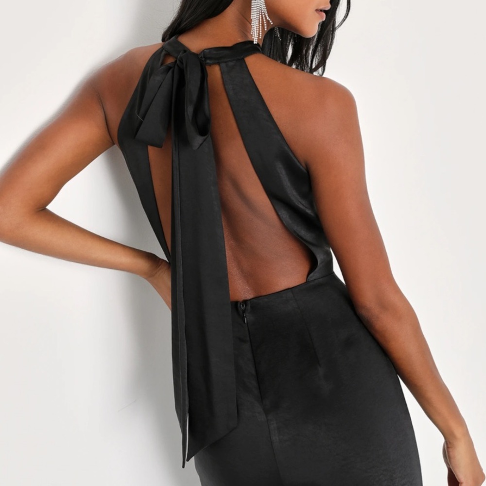 Lulus black silk jumpsuit in size Medium